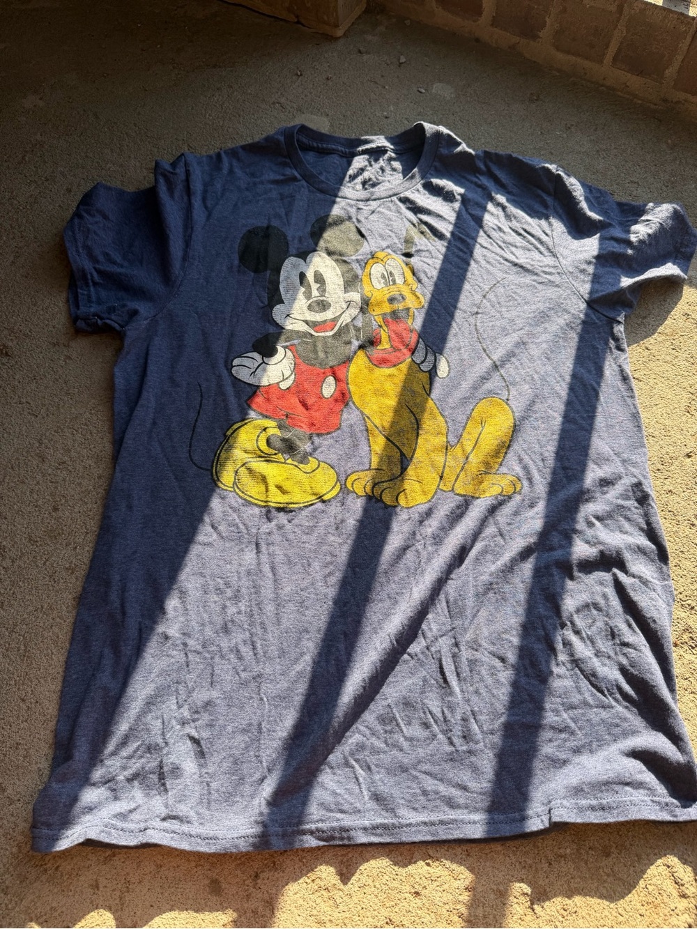 Disney Navy Blue Mickey Mouse & Pluto Short Sleeve Tee